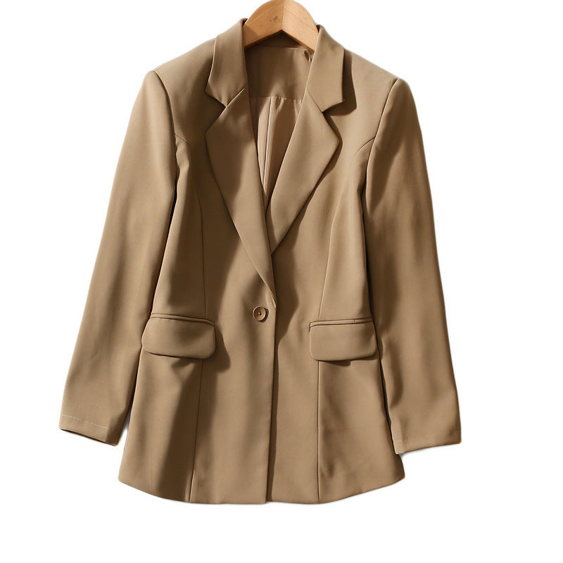One Button Casual Suit Jacket – Loose Fit Anti-Wrinkle Collar