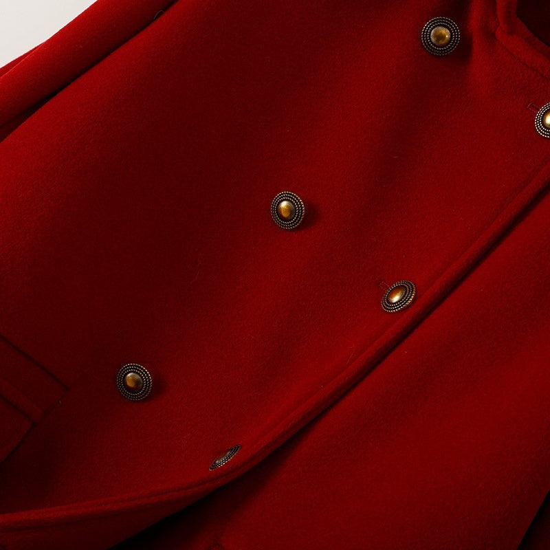 Korean Style Wool Double-Breasted Coat