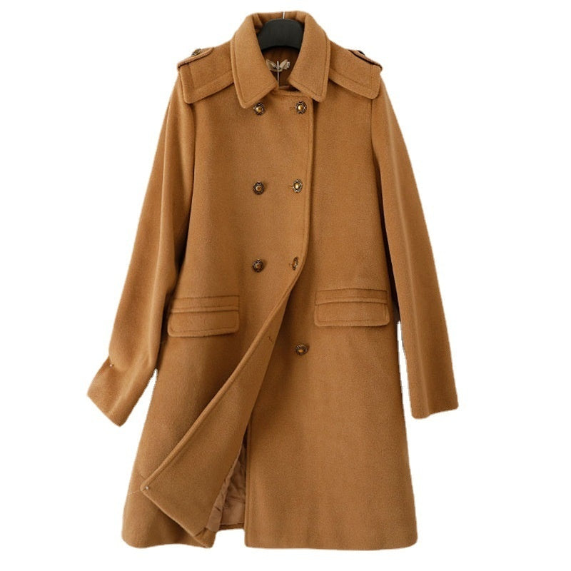 Korean Style Wool Double-Breasted Coat