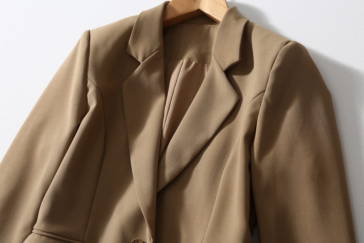One Button Casual Suit Jacket – Loose Fit Anti-Wrinkle Collar