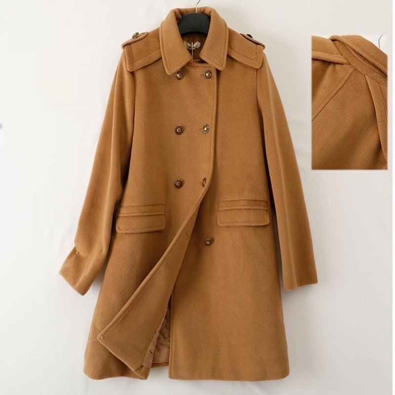 Korean Style Wool Double-Breasted Coat