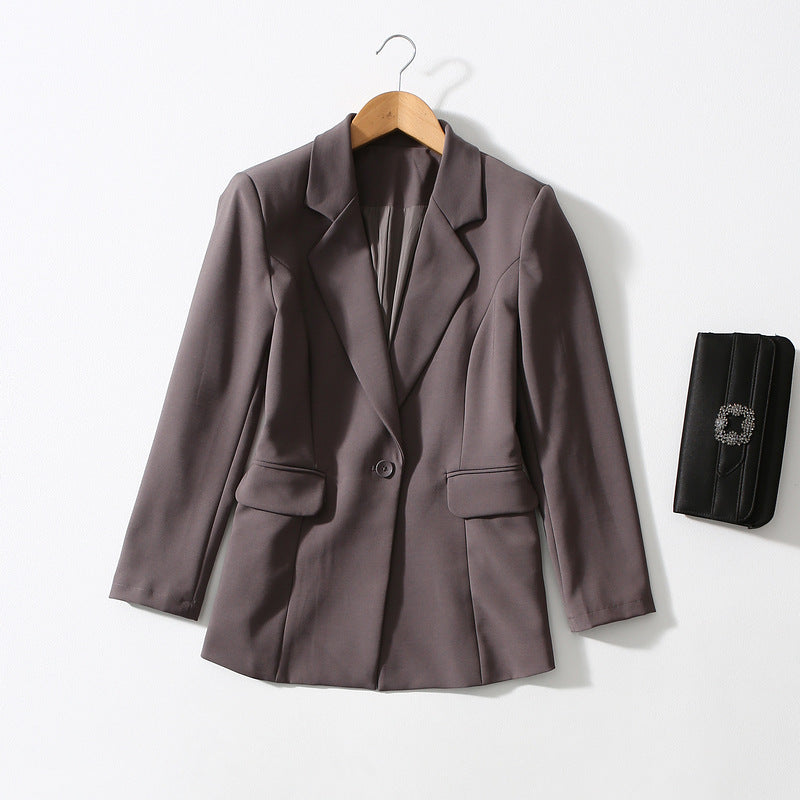 One Button Casual Suit Jacket – Loose Fit Anti-Wrinkle Collar