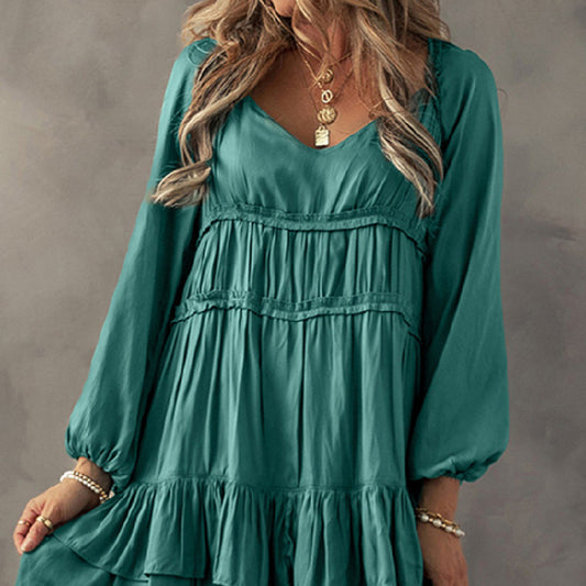 Fashion Pleated Lotus Leaf Skirt