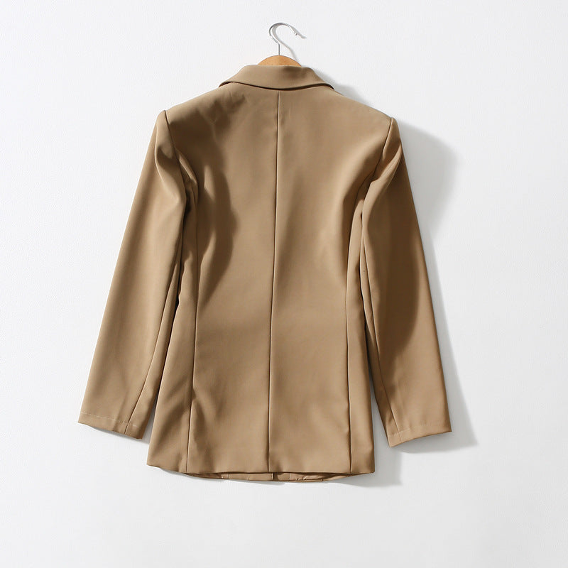 One Button Casual Suit Jacket – Loose Fit Anti-Wrinkle Collar
