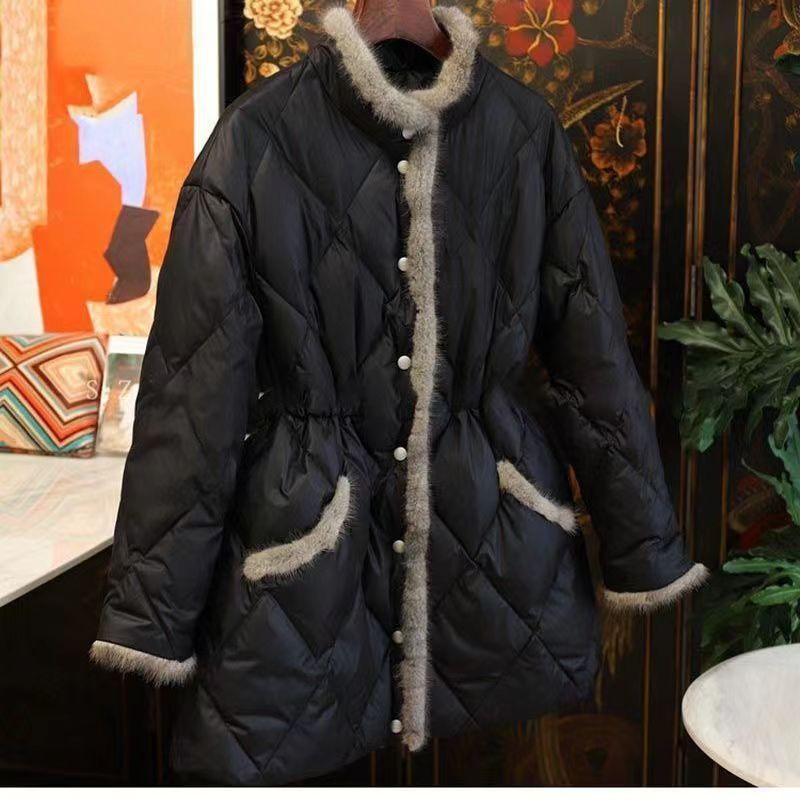Thickened Cinched Warm Cotton Coat