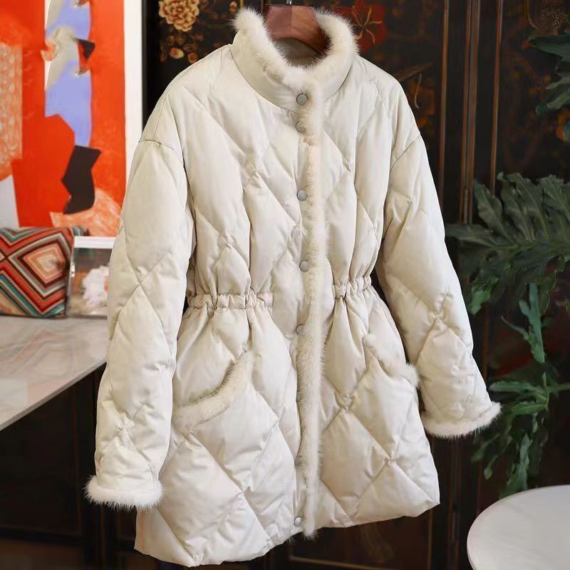 Thickened Cinched Warm Cotton Coat