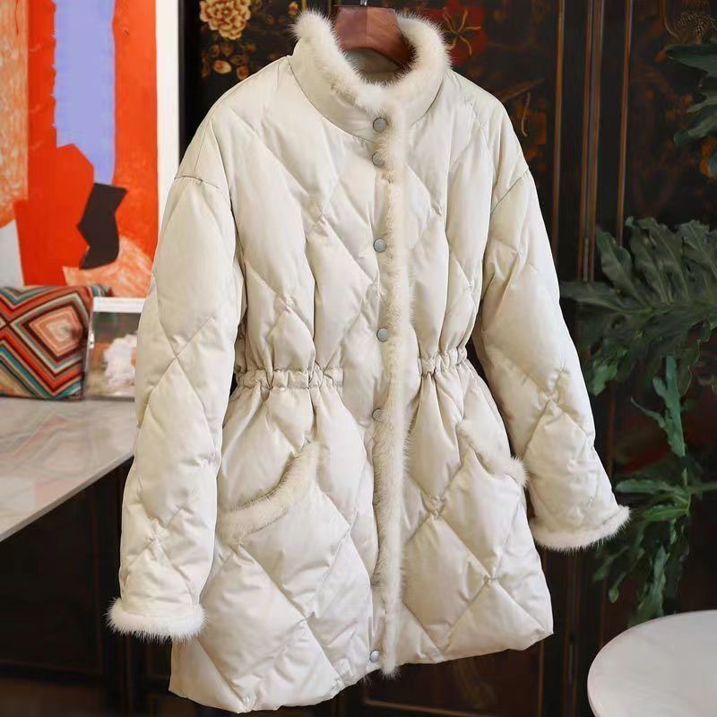 Thickened Cinched Warm Cotton Coat