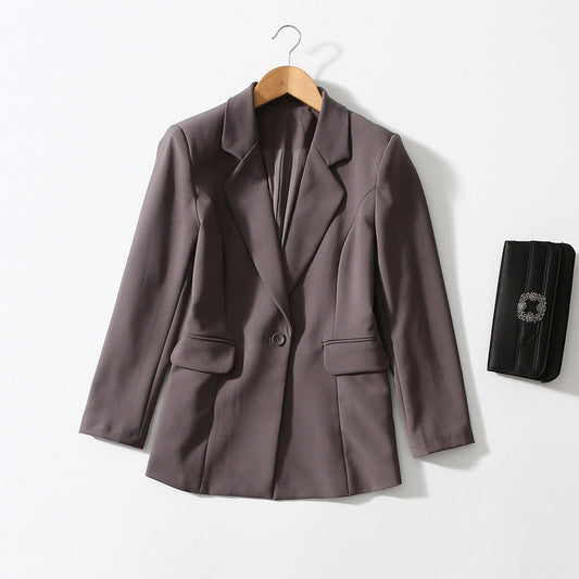 One Button Casual Suit Jacket – Loose Fit Anti-Wrinkle Collar